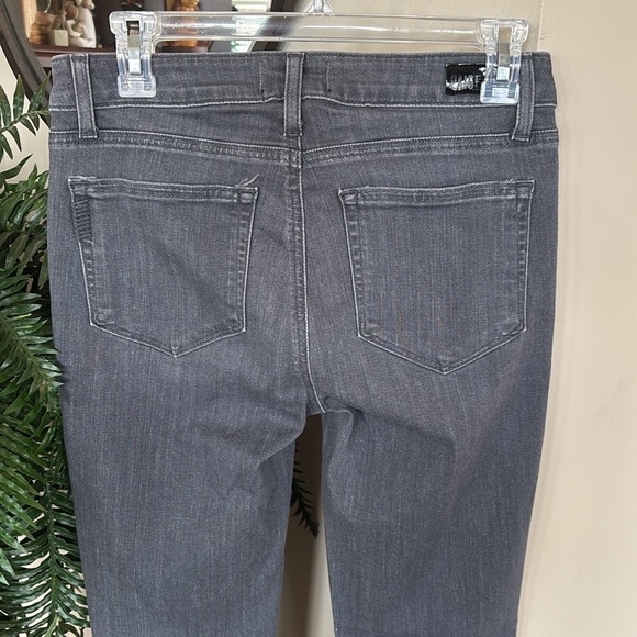 NWOT PAIGE Verdugo Ankle Skinny Jeans Cropped Mid-Rise Gray Stretch Raw Hem - Picture 7 of 16